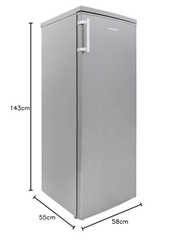 Cookology CTFR240IX Tall Freestanding Larder Fridge 240 Litre, 143cm High and 55cm