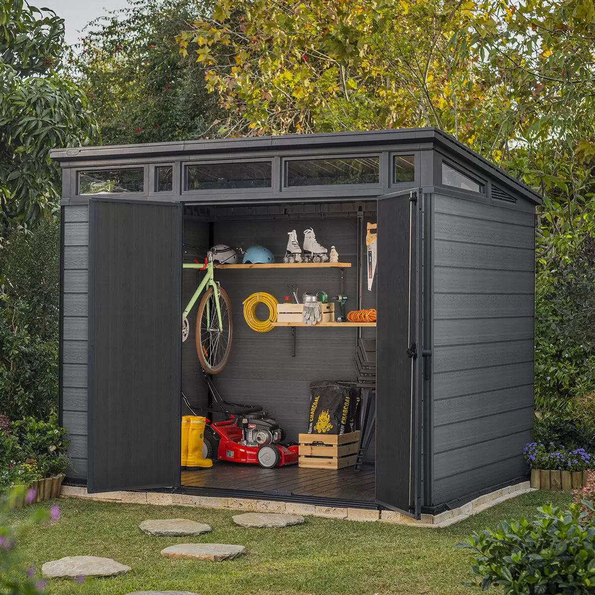 Keter Cortina Shed 9 x 7ft - Grey