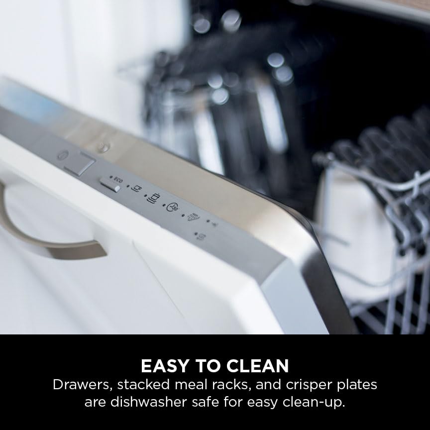 Ninja Double Stack Air Fryer, Vertical Dual Drawer Air Fryer with 4 cooking levels, 2 Drawers and 2 Racks