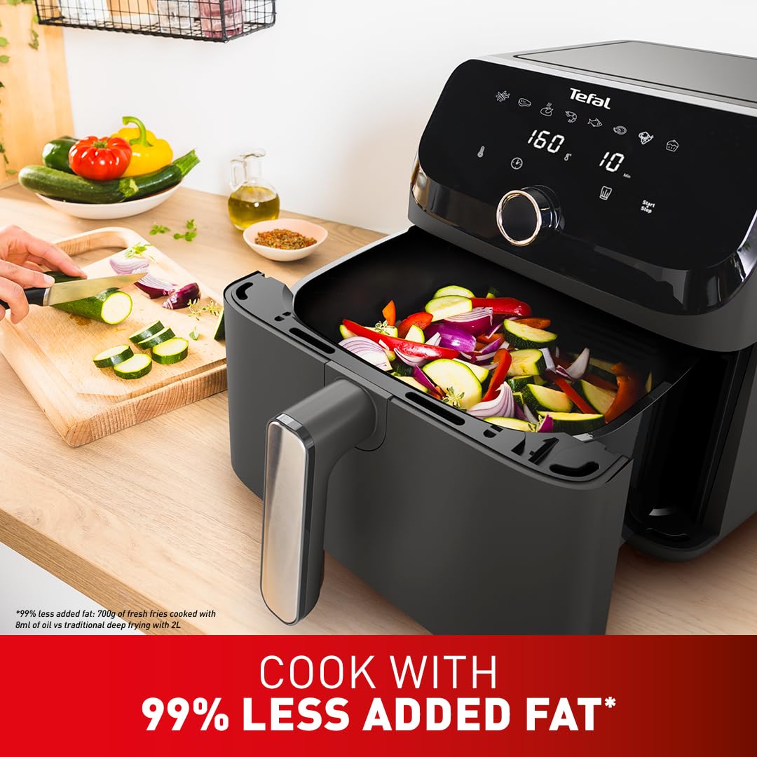 Tefal Easy Fry Mega Air Fryer, 7.5L Capacity (Serves Up to 8), 8 Preset Programs, Compact Design