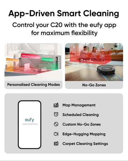 eufy Omni C20, Robot Vacuum Cleaner with Mop, All-in-One Station,7,000 Pa Powerful Suction, Ultra-Slim
