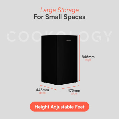 Cookology UCFZ60 Freestanding Under Counter Freezer in Black - 60 Litre Capacity