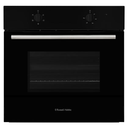 Russell Hobbs 70L, 60cm Wide, Single Electric Built-in Fan Oven and Grill in Black, 5 Oven Functions