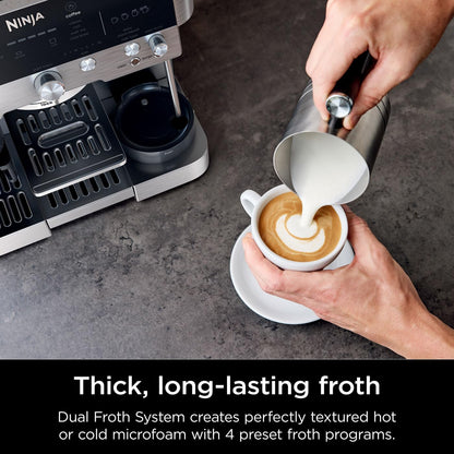 Ninja Luxe Premier 3-in-1 Coffee Machine, Latte, Cappuccino, Cold Brew & Espresso Maker