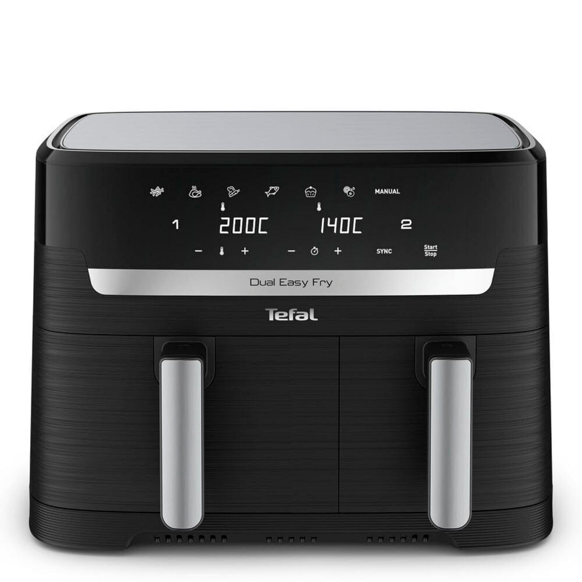 Tefal Easy Fry Dual Zone Digital Air Fryer, 2 Drawers, 8.3L, 8in1, Air Fry, Extra Crisp, Roast, Bake, Reheat
