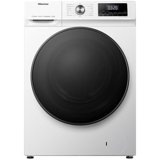 Freestanding Front Load Washing Machine – 10kg, 1400 RPM, Inverter Motor, Quick Wash, Steam Wash, White, Energy Class A