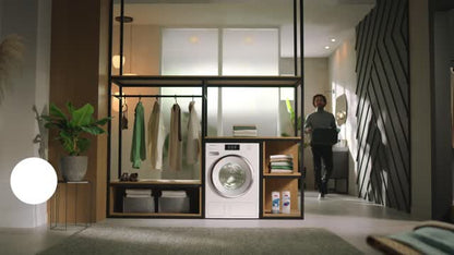 9kg Front-Load Washing Machine, 1600 rpm, Auto Detergent Dosing, Steam & WiFi, White