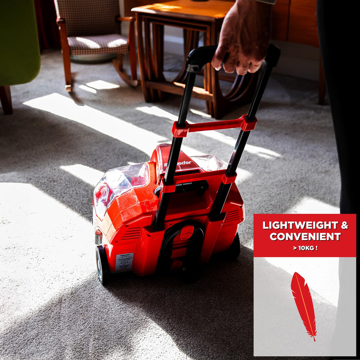 Rug Doctor 93306 Portable Spot Cleaner, Plastic, 1100 W, 1.9 liters, Red/Black