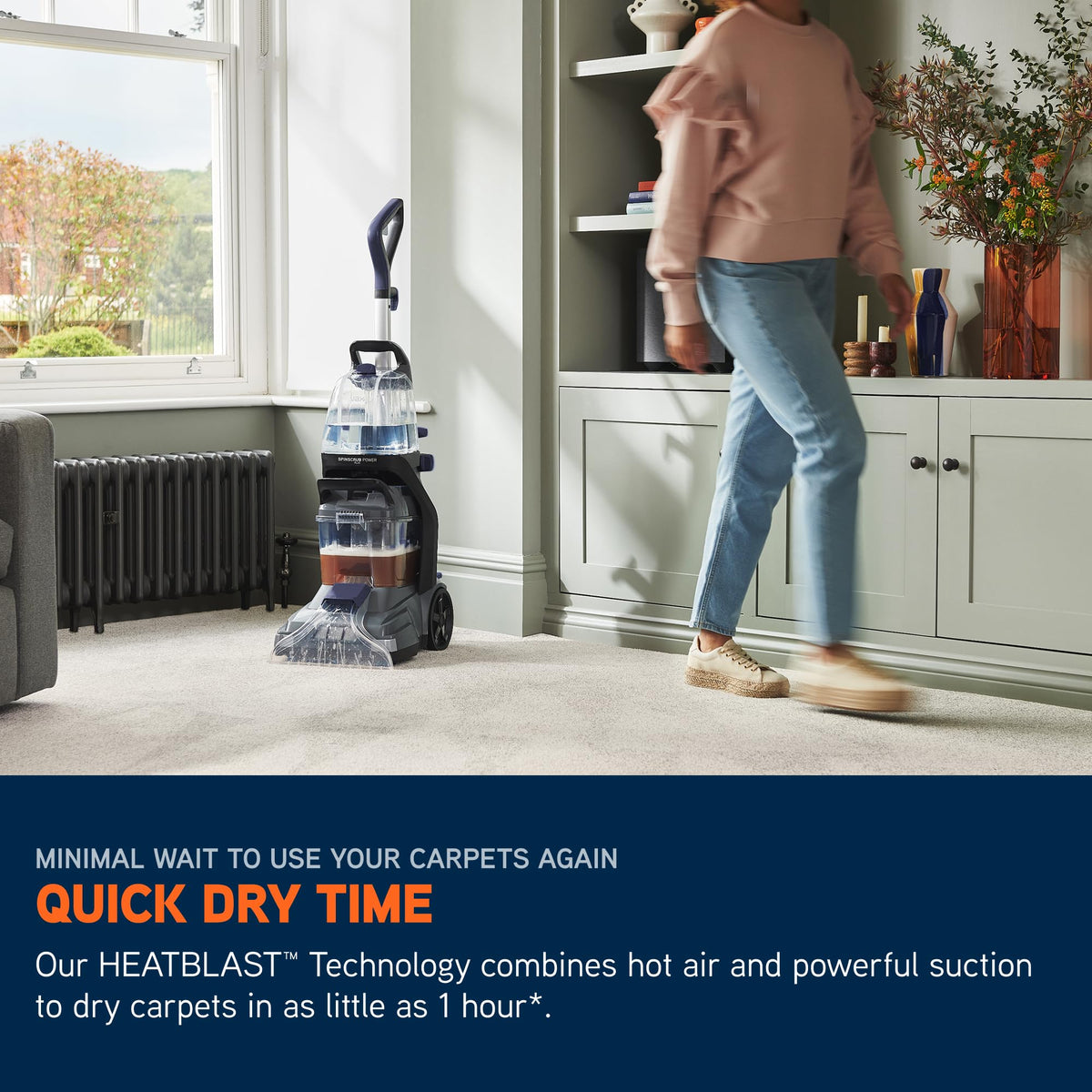 Vax SpinScrub Power Plus Carpet Cleaner Machine, Rug, Upholstery, Car, Stair Upright Shampooer Washer
