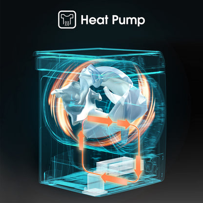 Freestanding Heat Pump Tumble Dryer – 9kg, Front Load, 15 Programs, Auto-Dry, Steam Refresh, Allergy Care, White (60cm)