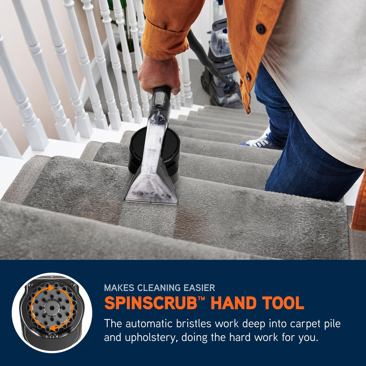 Vax SpinScrub Power Plus Carpet Cleaner Machine, Rug, Upholstery, Car, Stair Upright Shampooer Washer