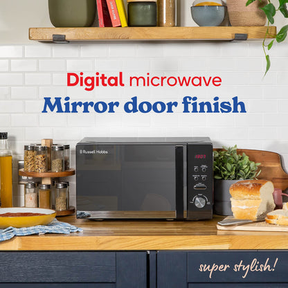 Russell Hobbs RHM2076B 20 Litre 800 W Black Digital Solo Microwave with 5 Power Levels