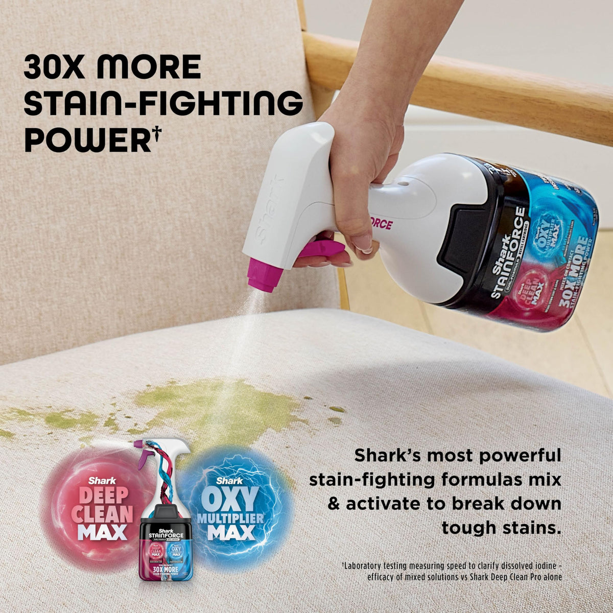 Shark StainForce Cordless Spot Cleaner Lightweight & Portable Spot, Stain, & Odour Eliminator for Carpets