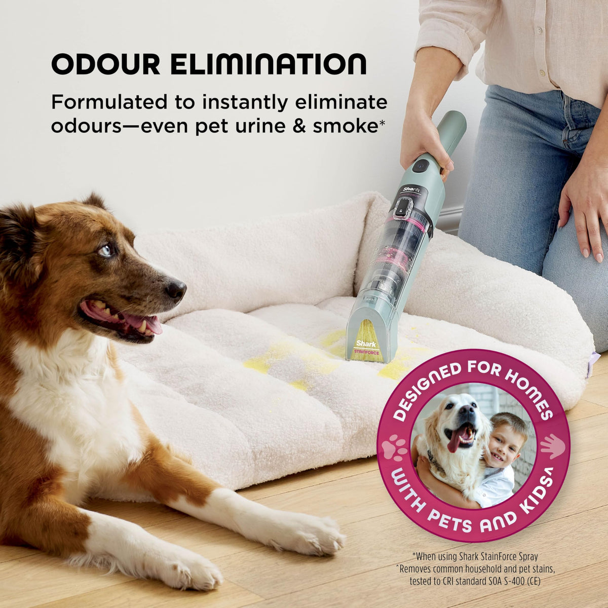 Shark StainForce Cordless Spot Cleaner Lightweight & Portable Spot, Stain, & Odour Eliminator for Carpets